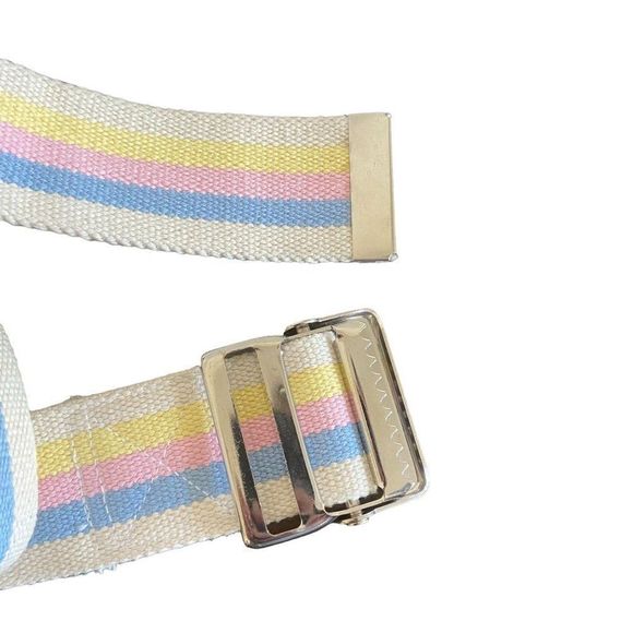 Sammons Preston Pastel Rainbow Stripe Gait Belt w/ Buckle 57” 80's Vibe - Picture 4 of 4